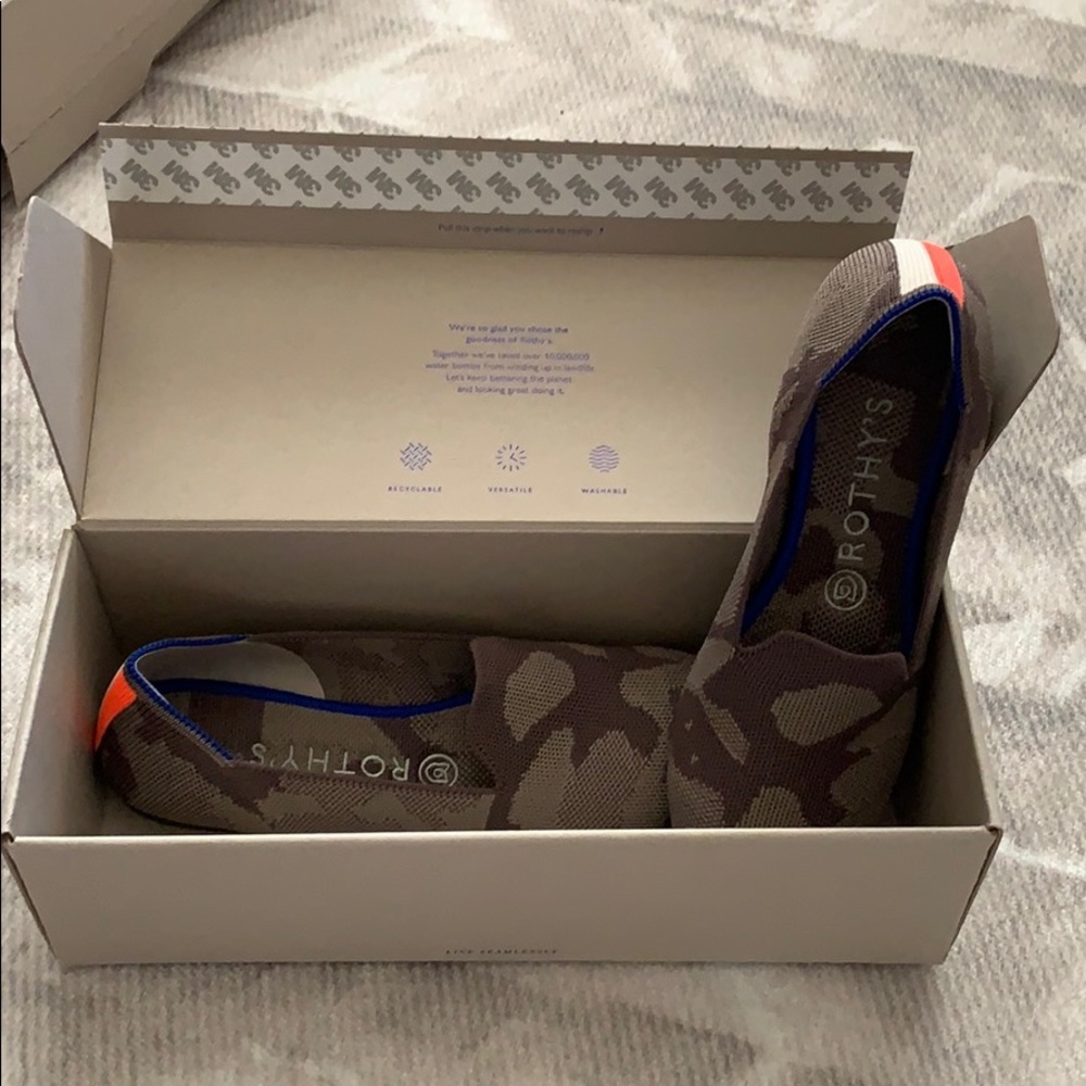 Rothy’s loafer. Mink camo size 8